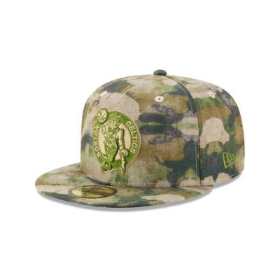 Brown Boston Celtics Hat - New Era NBA Abstract Camo 59FIFTY Fitted Caps USA9372165